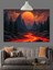 Yanardağ Kızıl Lav Akıntısı Dekoratif Kanvas - Mdf Ahşap Tablo 5