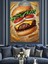 Büyük Hamburger ve Yanındaki Kızartmalar Dekoratif Kanvas - Mdf Ahşap Tablo 2