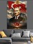 Kurt ve Mustafa Kemal Atatürk Dekoratif Kanvas - Mdf Ahşap Tablo 1