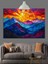 Canlı Renkli Soyut Dağ Manzarası Dekoratif Kanvas - Mdf Ahşap Tablo 1