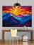 Canlı Renkli Soyut Dağ Manzarası Dekoratif Kanvas - Mdf Ahşap Tablo 2