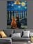 Vincent Van Gogh Yıldızlı Gece Resmi Dekoratif Kanvas - Mdf Ahşap Tablo 2