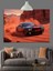 Kırmızı Dumanlı Siyah Spor Araba Dekoratif Kanvas - Mdf Ahşap Tablo 5