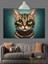 Kedi Yüzü Yeşil Gözler Dekoratif Kanvas - Mdf Ahşap Tablo 3