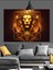 Alevli Yeleli Altın Aslan Dekoratif Kanvas - Mdf Ahşap Tablo 4