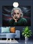 Albert Einstein Düşünen Portre Dekoratif Kanvas - Mdf Ahşap Tablo 4