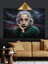 Albert Einstein Düşünen Portre Dekoratif Kanvas - Mdf Ahşap Tablo 5