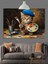 Ressam Kedi Palet Fırça Tutuyor Dekoratif Kanvas - Mdf Ahşap Tablo 4