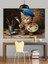 Ressam Kedi Palet Fırça Tutuyor Dekoratif Kanvas - Mdf Ahşap Tablo 5