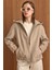 Kapüşonlu Beli Lastikli Oversize Kısa Kaban TAŞ 3162 4
