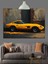 Klasik Sarı Yarış Spor Araba Dekoratif Kanvas - Mdf Ahşap Tablo 4