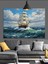 Yelkenli Gemi Okyanus Manzara Dekoratif Kanvas - Mdf Ahşap Tablo 4