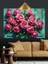 Pembe Güller Buketi Sanatı Dekoratif Kanvas - Mdf Ahşap Tablo 3