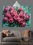 Pembe Güller Buketi Sanatı Dekoratif Kanvas - Mdf Ahşap Tablo 5