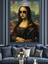 Gözlüklü Mona Lisa Portresi Dekoratif Kanvas - Mdf Ahşap Tablo 4