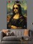 Gözlüklü Mona Lisa Portresi Dekoratif Kanvas - Mdf Ahşap Tablo 5