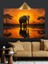 Gün Batımı Fil Silüeti Dekoratif Kanvas - Mdf Ahşap Tablo 2