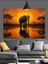 Gün Batımı Fil Silüeti Dekoratif Kanvas - Mdf Ahşap Tablo 3