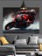 Kırmızı Spor Motosiklet Sürücüsü Dekoratif Kanvas - Mdf Ahşap Tablo 4