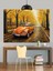 Turuncu Vintage Araba Yol Manzarası Dekoratif Kanvas - Mdf Ahşap Tablo 1