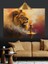 Nargile Içen Aslan Dekoratif Kanvas - Mdf Ahşap Tablo 2