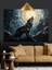 Uluyan Kurt Gece Manzarası Dekoratif Kanvas - Mdf Ahşap Tablo 3