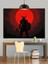 Kırmızı Parlayan Silüet Viking Dekoratif Kanvas - Mdf Ahşap Tablo 2