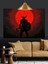 Kırmızı Parlayan Silüet Viking Dekoratif Kanvas - Mdf Ahşap Tablo 4