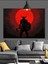 Kırmızı Parlayan Silüet Viking Dekoratif Kanvas - Mdf Ahşap Tablo 5