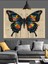 Büyük Mavi Kelebek Soyut Dekoratif Kanvas - Mdf Ahşap Tablo 5