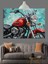 Kırmızı Motorsiklet Detay Çizimi Dekoratif Kanvas - Mdf Ahşap Tablo 1
