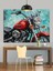 Kırmızı Motorsiklet Detay Çizimi Dekoratif Kanvas - Mdf Ahşap Tablo 2