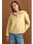 Kapüşonlu Beli Lastikli Oversize Kısa Kaban SARI 3162 1