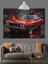 Kırmızı Spor Araba Gece Manzarası Dekoratif Kanvas - Mdf Ahşap Tablo 4