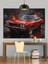 Kırmızı Spor Araba Gece Manzarası Dekoratif Kanvas - Mdf Ahşap Tablo 5