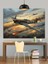 Uçak Gün Batımı Havada Dekoratif Kanvas - Mdf Ahşap Tablo 1