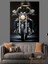 Detaylı Parlak Krom Siyah Motosiklet Dekoratif Kanvas - Mdf Ahşap Tablo 3