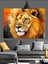 Aslan Kral Güçlü Yele Dekoratif Kanvas - Mdf Ahşap Tablo 1