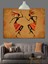 Afrika Dansı Silüetleri Figürler Dekoratif Kanvas - Mdf Ahşap Tablo 5