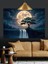 Şelale ve Dolunay Işığı Dekoratif Kanvas - Mdf Ahşap Tablo 1