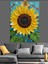Canlı Sarı Renkli Büyük Parlak Ayçiçeği Dekoratif Kanvas - Mdf Ahşap Tablo 4