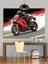 Kırmızı Motosiklet Hız Yarış Dekoratif Kanvas - Mdf Ahşap Tablo 1