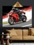 Kırmızı Motosiklet Hız Yarış Dekoratif Kanvas - Mdf Ahşap Tablo 3