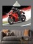 Kırmızı Motosiklet Hız Yarış Dekoratif Kanvas - Mdf Ahşap Tablo 5
