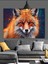 Tilki Yüzü Parlak Gözler Dekoratif Kanvas - Mdf Ahşap Tablo 5