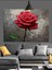 Tek Kırmızı Gül Detayı Dekoratif Kanvas - Mdf Ahşap Tablo 3