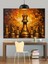 Satranç Taşları Alev Işık Dekoratif Kanvas - Mdf Ahşap Tablo 3