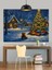 Karlı Kış Evi Ağaç Noel Dekoratif Kanvas - Mdf Ahşap Tablo 1