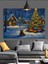 Karlı Kış Evi Ağaç Noel Dekoratif Kanvas - Mdf Ahşap Tablo 4