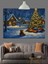 Karlı Kış Evi Ağaç Noel Dekoratif Kanvas - Mdf Ahşap Tablo 5